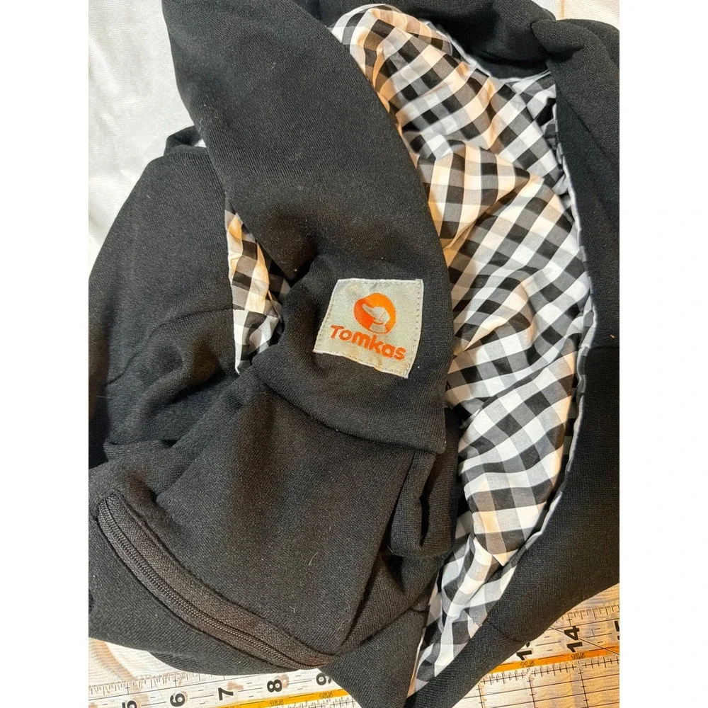 Tomkas Pet Sling Carrier Black Gingham Lining Small Dog Cat Hands Free Bag - Picture 2 of 4